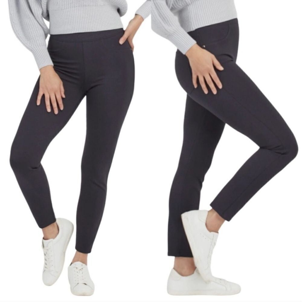 Spanx the Perfect Ankle Pants Dark Charcoal Grey Pull On size L